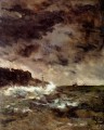 Alfred Stevens A Stormy Night seascape